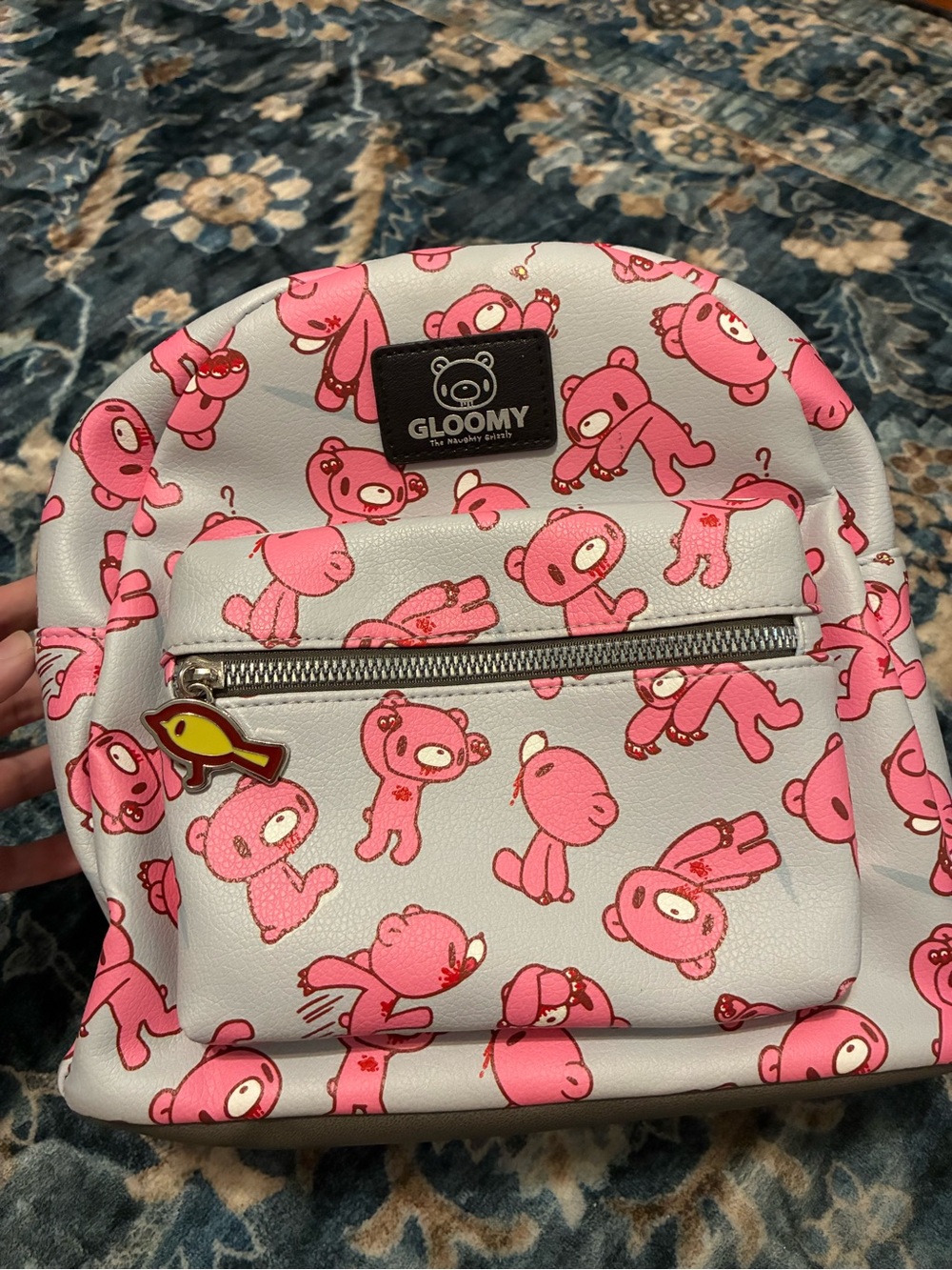 Gloomy Pink Bear Mini Backpack